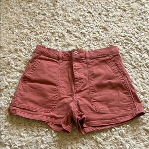 Madewell High-Waist Utility Shorts in Dusty Rose